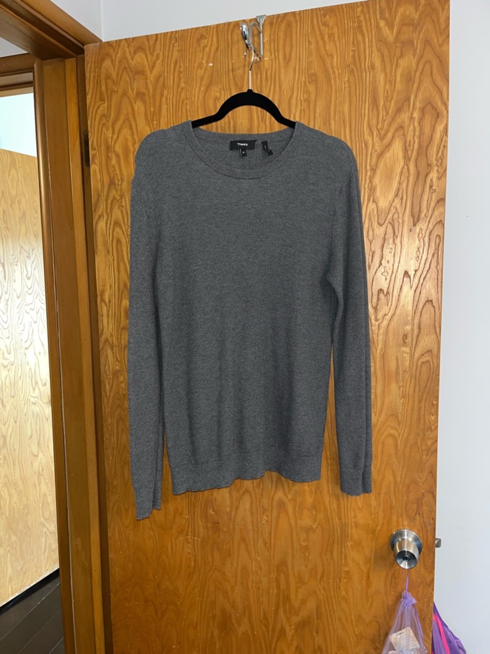 Theory Gray Crewneck Sweater - Men's Lightweight Knit